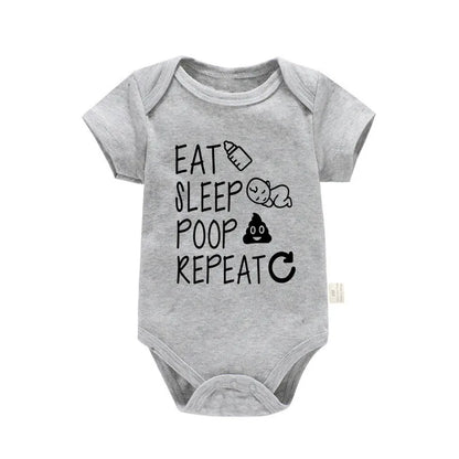 "Eat Sleep Poop Repeat" Unisex Baby Onesie – Hilarious Cotton Bodysuit for Infants and Toddlers