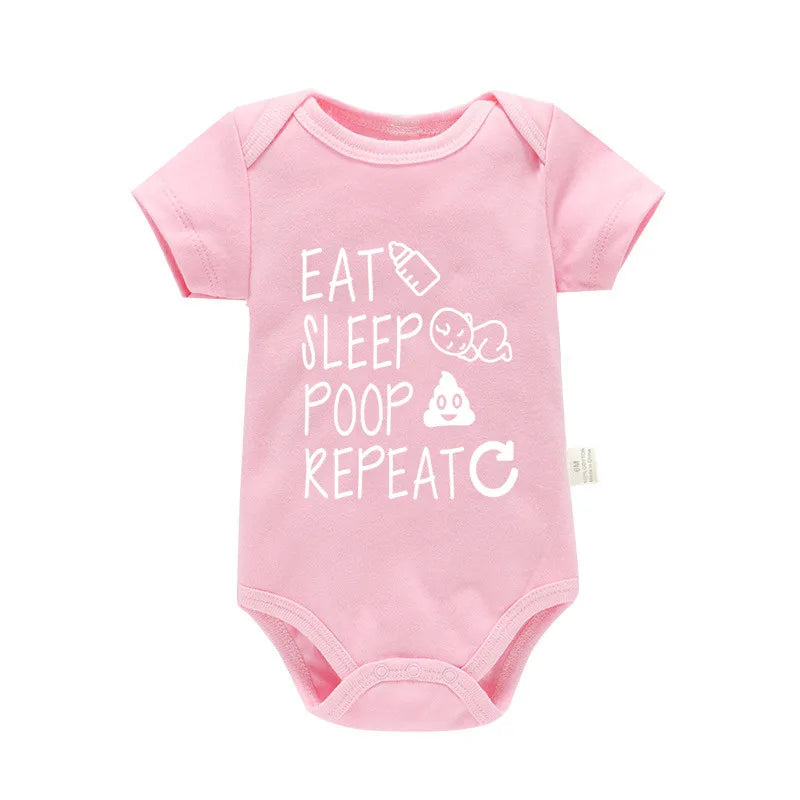 "Eat Sleep Poop Repeat" Unisex Baby Onesie – Hilarious Cotton Bodysuit for Infants and Toddlers