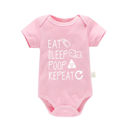 "Eat Sleep Poop Repeat" Unisex Baby Onesie – Hilarious Cotton Bodysuit for Infants and Toddlers