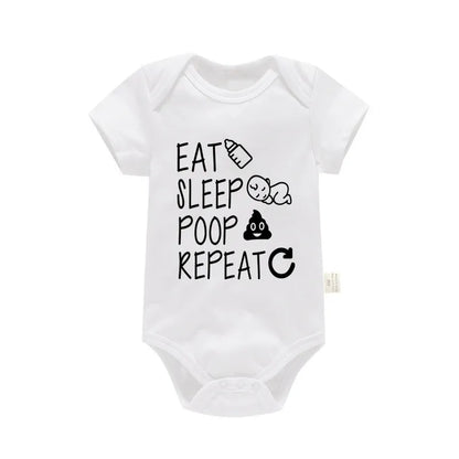 "Eat Sleep Poop Repeat" Unisex Baby Onesie – Hilarious Cotton Bodysuit for Infants and Toddlers