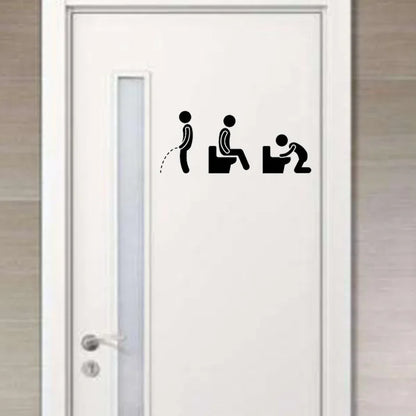 Funny Bathroom Sign Stickers – Cute & Waterproof Vinyl Decals for Bathroom Doors