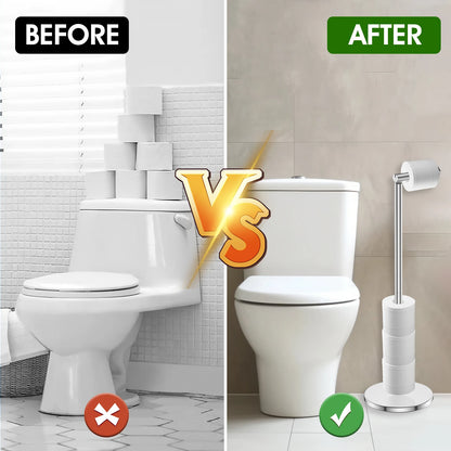 Stainless Steel Freestanding Toilet Paper Holder – Sleek and Sturdy Bathroom Essential