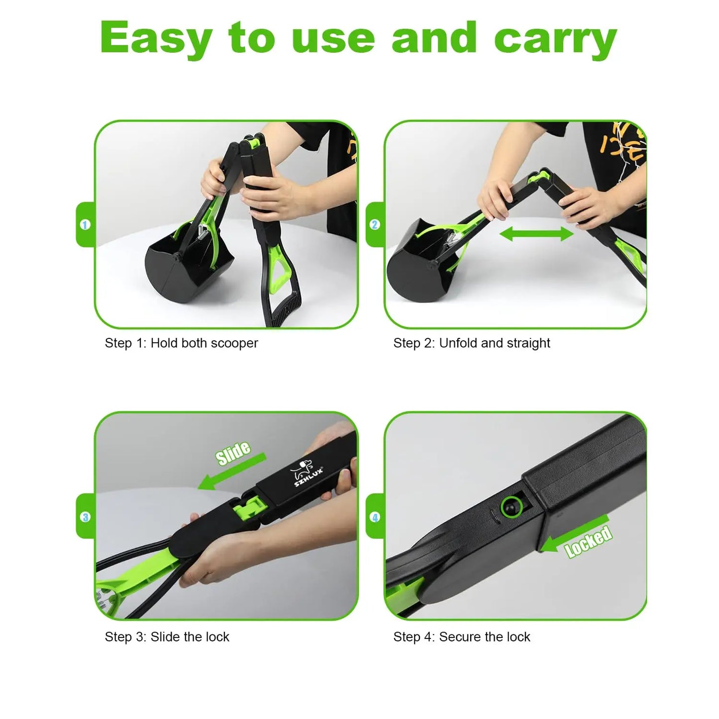 Long-Handle Pooper Scooper – Less Bending, No Mess!