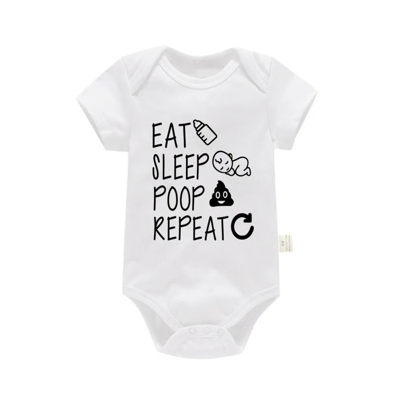 "Eat Sleep Poop Repeat" Unisex Baby Onesie – Hilarious Cotton Bodysuit for Infants and Toddlers
