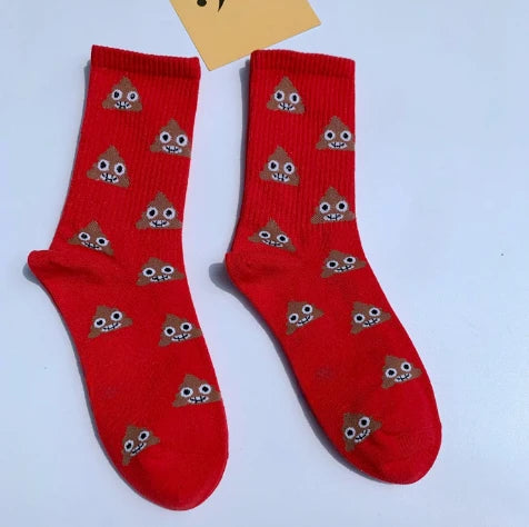 Happy Poop Cartoon Socks – Funny & Comfy for Any Occasion!