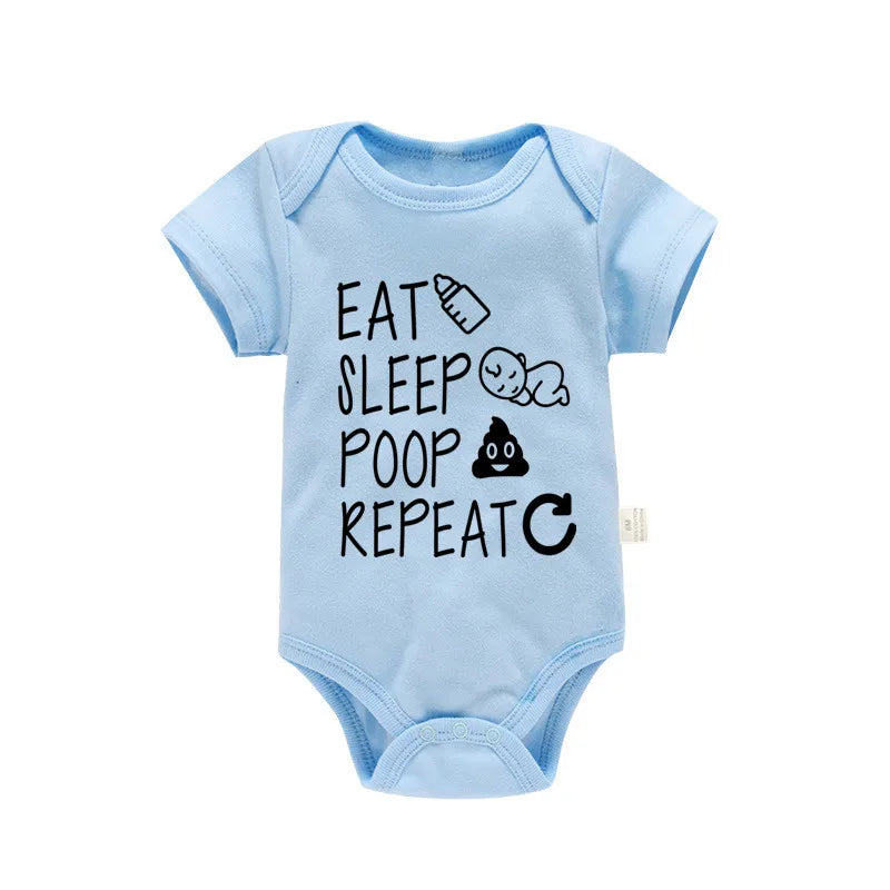 "Eat Sleep Poop Repeat" Unisex Baby Onesie – Hilarious Cotton Bodysuit for Infants and Toddlers