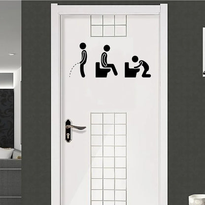 Funny Bathroom Sign Stickers – Cute & Waterproof Vinyl Decals for Bathroom Doors