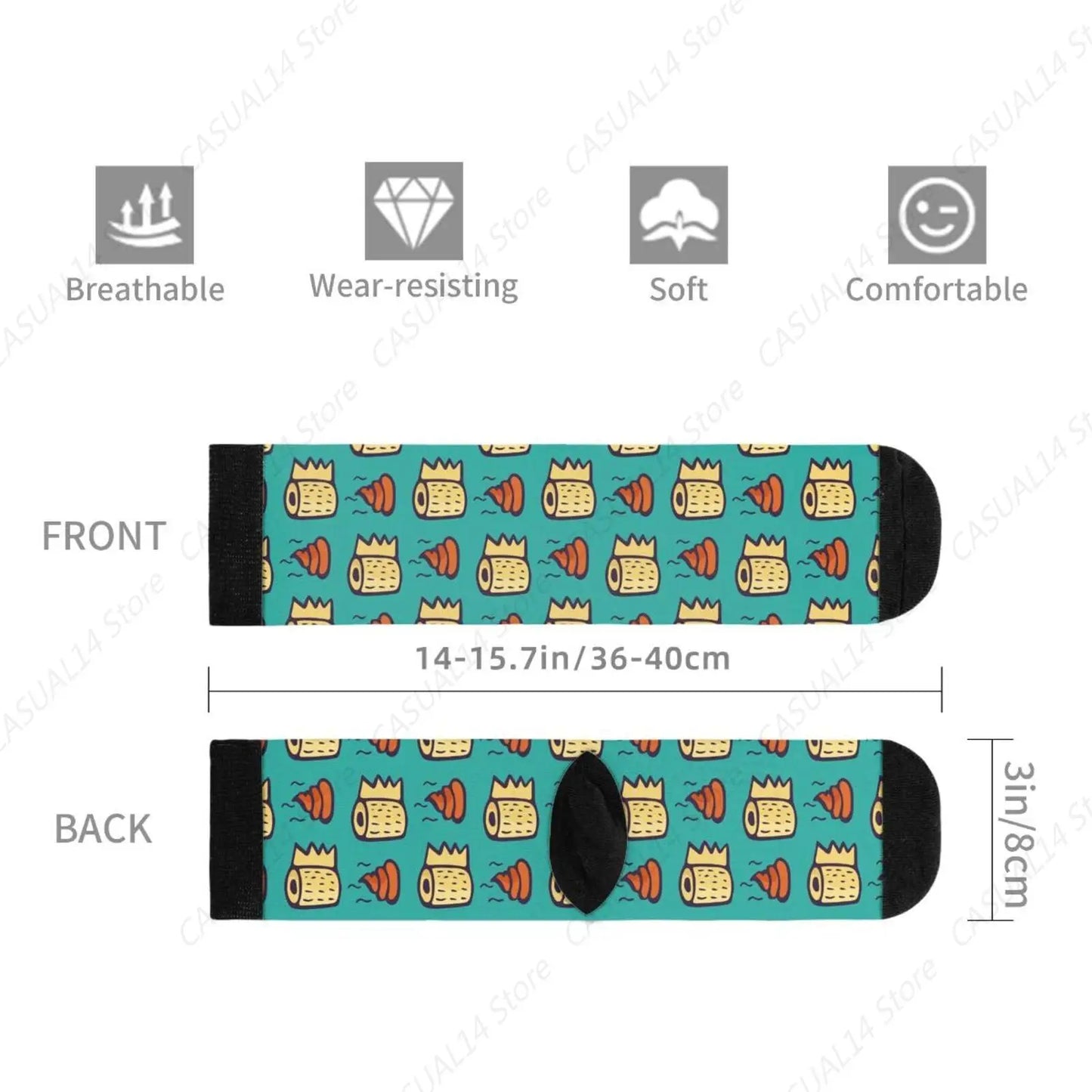 Turquoise Poop & Toilet Paper Crew Socks – Fun & Crazy Style!