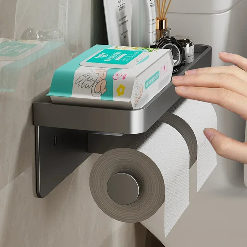 The Double Trouble TP Holder w/ Shelf: Single and Double Roll Options