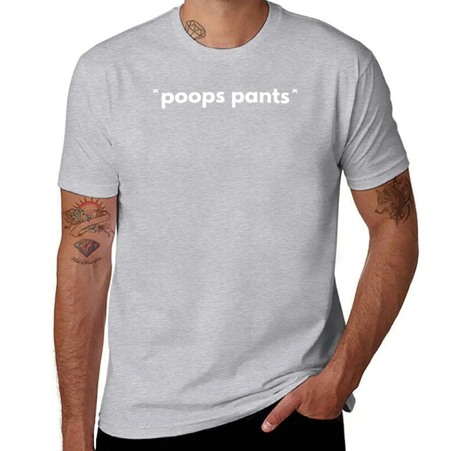 "Poops Pants" Funny Graphic T-Shirt – Quick-Drying Cotton Tee for Men