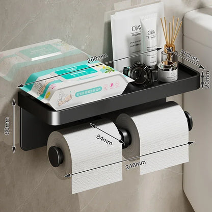The Double Trouble TP Holder w/ Shelf: Single and Double Roll Options