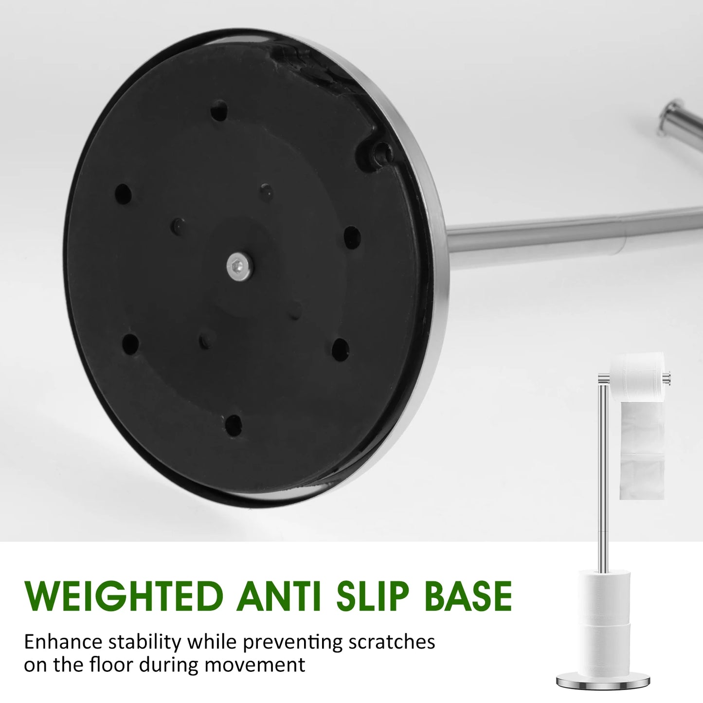 Stainless Steel Freestanding Toilet Paper Holder – Sleek and Sturdy Bathroom Essential