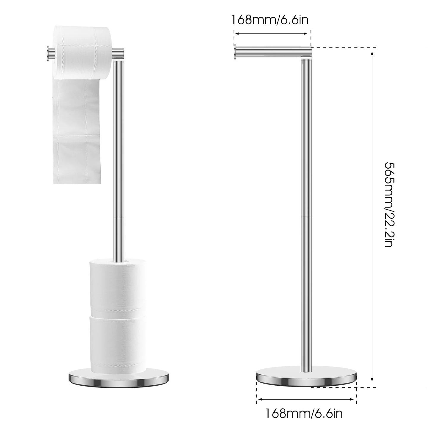 Stainless Steel Freestanding Toilet Paper Holder – Sleek and Sturdy Bathroom Essential