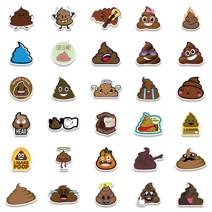 Funny Poop Meme Stickers – 10/30/60pcs Hilarious Cartoon Decals for DIY Fun