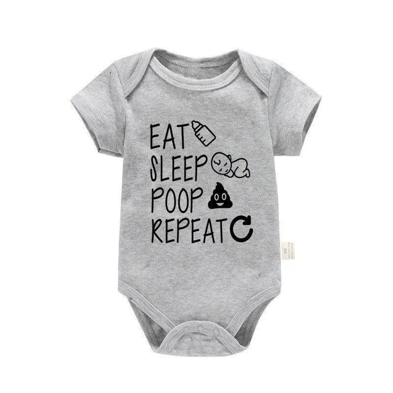 "Eat Sleep Poop Repeat" Unisex Baby Onesie – Hilarious Cotton Bodysuit for Infants and Toddlers