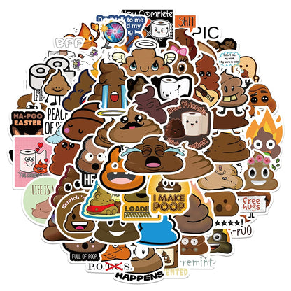 Funny Poop Meme Stickers – 10/30/60pcs Hilarious Cartoon Decals for DIY Fun