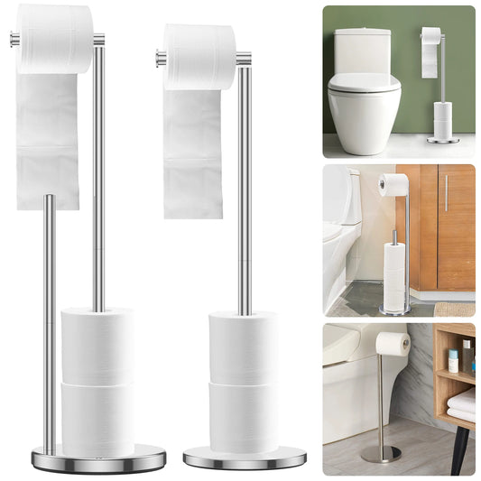 Stainless Steel Freestanding Toilet Paper Holder – Sleek and Sturdy Bathroom Essential
